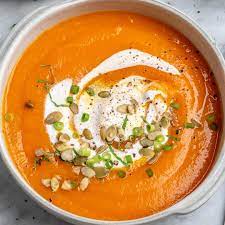 Easy Roasted Pumpkin Soup Recipe Recipe In 2020 Roasted Pumpkin Soup Recipe Pumpkin Soup Recipe Healthy Pumpkin Dishes