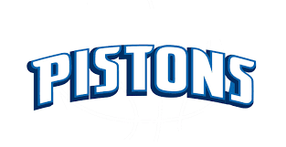 A wordmark pistons in white with black and teal trim and detroit in white at the bottom. Font Detroit Pistons Logo Pistons Logo Logos Detroit Pistons