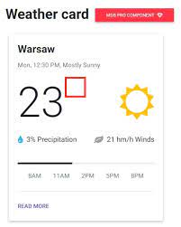 This is a nice and simple bootstrap 4 weather card created with day and time wise temprature. Weather Card Lost C After Update Material Design For Bootstrap