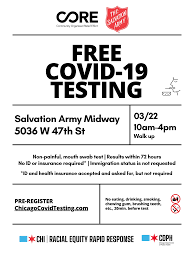 Insurance professionals since 1992 experts in all kind of personal and corporate. Free Covid Testing Monday 3 22 Chicago Midway Salvation Army