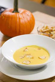 Pumpkin Soup Served In A Pumpkin Potage Au Potiron Recipe Recipe Recipes Delicious Soup Pumpkin Recipes