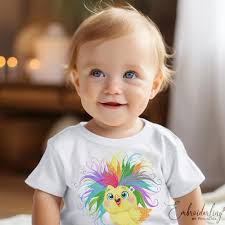 Funny Chick Embroidery Design: Rainbow Hair Bird (PDF Pattern)