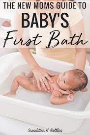 When you first bring your newborn home from the hospital, the stump of their umbilical cord must be kept clean and dry. Tips For Baby S First Bath Babys First Bath Baby Supplies Newborn Care