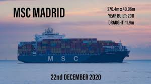 Containership Msc Madrid On Approach To The Port Of Felixstowe 22 12 20 Msc Felixstowe Madrid