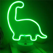 Qunlight Neon Night Light Dinosaur Shaped With Green Lamp Usb Battery Powered Hanging Wedding Sign Novelty Wall D Led Neon Signs Green Led Lights Green Lamp