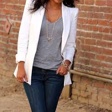 Black And White Blazer Womens Just Add A White Blazer White Blazer Outfits Fashion White Blazer