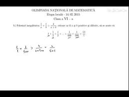 Olimpiada Locala Matematica Clasa A Vi A 2 Youtube