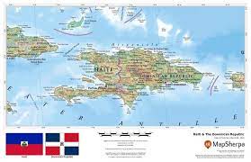19.02° or 19° 1' 12 north. Haiti The Dominican Republic Map