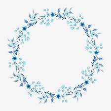 Guirnalda Floral Azul Estilo Redondo Acuarela Png Y Psd Molduras Redondas Logotipo Floral Ilustracoes Florais