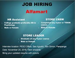 Interview biasanya jadi tahapan terakhir yang harus dilalui seorang pelamar. Alfamart Date Of Interview San Simon Peso Official Facebook