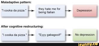 I cooka da spaghetti already! Maladaptive Pattern They Hate Me For I Cooka Da Pizza Being Italian After Cognitive Restructuring I Cooka Da Pizza Eyyy Gabagooll Depression No Depression