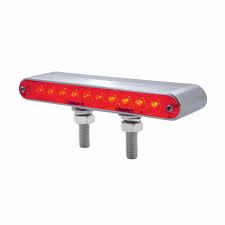 10 Led 6 1 2 Double Face Light Bar Amber Red Led Amber Red Lens 75 Chrome Shop