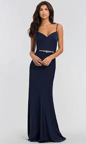 V Neck Beaded Waist Long Kleinfeld Bridesmaid Dress Limited Availability Bridesmaid Dresses Dresses Navy Prom Dresses