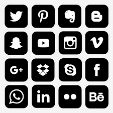 Set Of Popular Social Media Icons Black Social Icons Black Icons Media Icons Png And Vector With Transparent Background For Free Download Social Media Icons Free Black App Social Icons