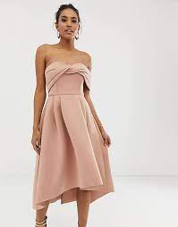 Scopri l'ampia selezione e acquista online: Asos Design Vestito Da Cerimonia Midi Con Scollo Alla Bardot Asos