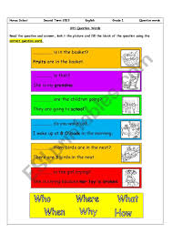 In the english language, there are a variety of question words which can go at the beginning of a sentence, for example who, when, what or why. 54 English Worksheets For Kids Question Words Picture Ideas Samsfriedchickenanddonuts