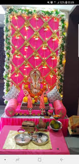 Temple Ganpati Decoration At Home Temple Decor Mandir Decoration