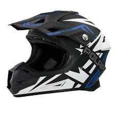 Force Adult Moto Helmet With Removable Mouthpiece Blue