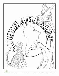 South America Worksheet Education Com South America Animals South America Map Coloring Pages