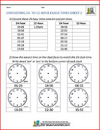 In the 24 hour clock, there are no 'am' and 'pm' labels. 24 Hour Clock Conversion Worksheets