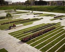 Grass Stripes Park Landscape City Parks Landscape Modern Landscape Design