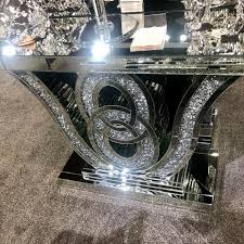 Console tables turning into dining tables in just a few steps to always have space for your guests. Sparkling Modern Luxury Crushed Diamond Mirrored Console Table Buy Cheap Modern Console Tables Console Table And Mirror Set Mirrors Console Table Matching Product On Alibaba Com