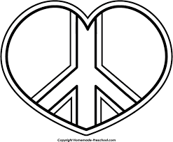 Peace Sign Heart Bw Png 571 471 Heart Coloring Pages Coloring Pages Printable Coloring Pages