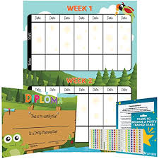 Potty Training Chart Reward Sticker Chart Nature Forest Theme Marks Behavior Progress Motivational Toilet Training For Toddlers And Children