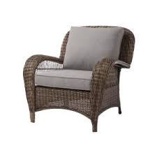 Hampton Bay Cambridge Brown Wicker Outdoor Patio Loveseat With Standard Midnight Navy Blue Lounge Chair Outdoor Wicker Patio Chairs Patio Furniture Collection