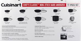 Shop cuisinart at the amazon cookware store. Cuisinart Chef S Classic Hard Anodized Non Stick 17 Piece Cookware Set 66 17 Walmart Com Walmart Com