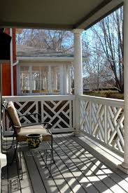 Richly padded linen blend seat removes for easy. Chinese Railing Houzz