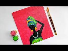 African Woman Painting African Paintings Tribal Woman Art Art And Lettering - Youtube African Paintings Woman Painting Female Art