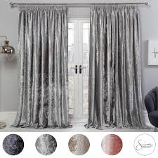 I highly recommend these luxurious curtains to. Sienna Crushed Velvet Pencil Pleat Curtains Ready Made Pair Fully Lined Tape Top Ebay