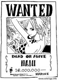 Ce site est spécialement dédié aux enfants et à leurs parents pour que tous et toutes s'amusent avec nos coloriages. Coloriage One Piece Wanted Nami Dead Or Alive Dessin One Piece A Imprimer