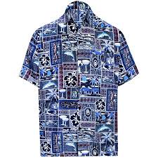 hawaiian shirt mens beach aloha camp party holiday short sleeve button up down palm tree print a