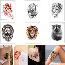 Acheter Body Art Noir Autocollant De Tatouage De Lion Ours Tete Dun Animal Decal Etanche Tatouage Temporaire Autocollant Bras Jambe Arriere Pour Homme Femme Summer Beach 2020 De 0 76 Du Homimly