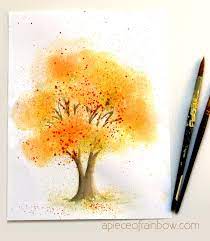 Easy Watercolor Tree Painting In Fall