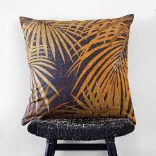 Palm Linen Cushion Cover 55 X 55 Cm 22 Inch Linen Cushion Cushion Cover Beachy Pillows