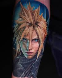 I would love to do more portraits of video game characters! To book an  appointment please email tattoosbydan@outlook.com 😊 #finalfantasy #ff7  #cloud #finalfantasyremake #videogame #videogametattoo #anime #tattoos  #realism #fypviral #finalfantasytattoo ...