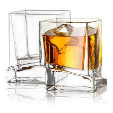 Carre Square Whiskey Glasses 10 Oz Set