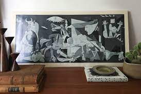 Probably picasso's most famous work, guernica is certainly his most powerful political statement, painted as an immediate reaction to the nazi's devastating casual bombing practice on the basque. 1960s Large Guernica Screen Print Vintage Picasso Cubism Paris Lambert Studios Midcentury Art Poster By Caribecasualshop Poster Art Mid Century Art Art