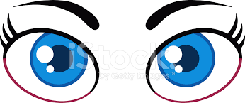 Ojos Azules Femeninos DE Dibujos Animados Stock Vector ...