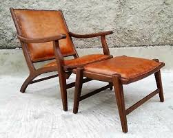 Cocktailsessel oswald leder braun von van roon living. Vintage Echt Leder Sessel Hocker Industrie Design Lounge Ottomane Braun Eur 490 00 Picclick De