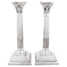 Sterling Silver English Candlesticks For Sale at 1stDibs