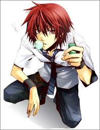 Anime guy with green eyes and brown hair. Punk Anime Boy Anime Anime Guy Blue Hair Cool Anime Guys