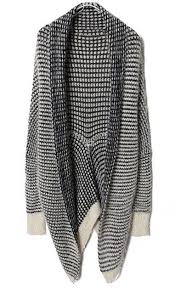 Black And White Striped Cardigan Sweater Black White Striped Long Sleeve Cardigan Sweater Shein Sheinside Fashion Long Sleeve Cardigan Sweaters Striped Knit