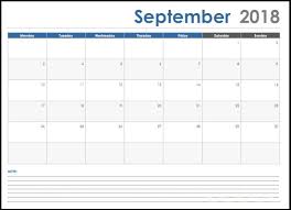 September 2018 Calendar Template Large Print Calendar Template 2018 Calendar Template Excel Calendar Template