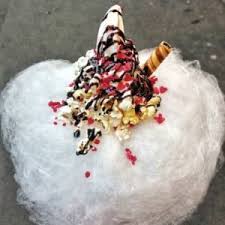 Milk Train Cafe Covent Garden Ice Cream Served On Candyfloss Frozen Yogurt Popsicles Yogurt Popsicles Ice Cream Frozen Yogurt