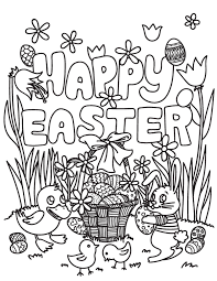 Whatsapp, telegram, instagram, pinterest, and other. Printable Happy Easter Coloring Page