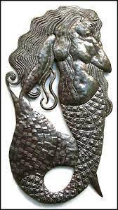 Mermaid Metal Wall Decor Metal Wall Art Recycled Metal Art Etsy In 2021 Haitian Metal Art Outdoor Metal Art Recycled Metal Art